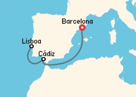 Itinerario del Crucero Mediterráneo desde Barcelona Costa Cruceros